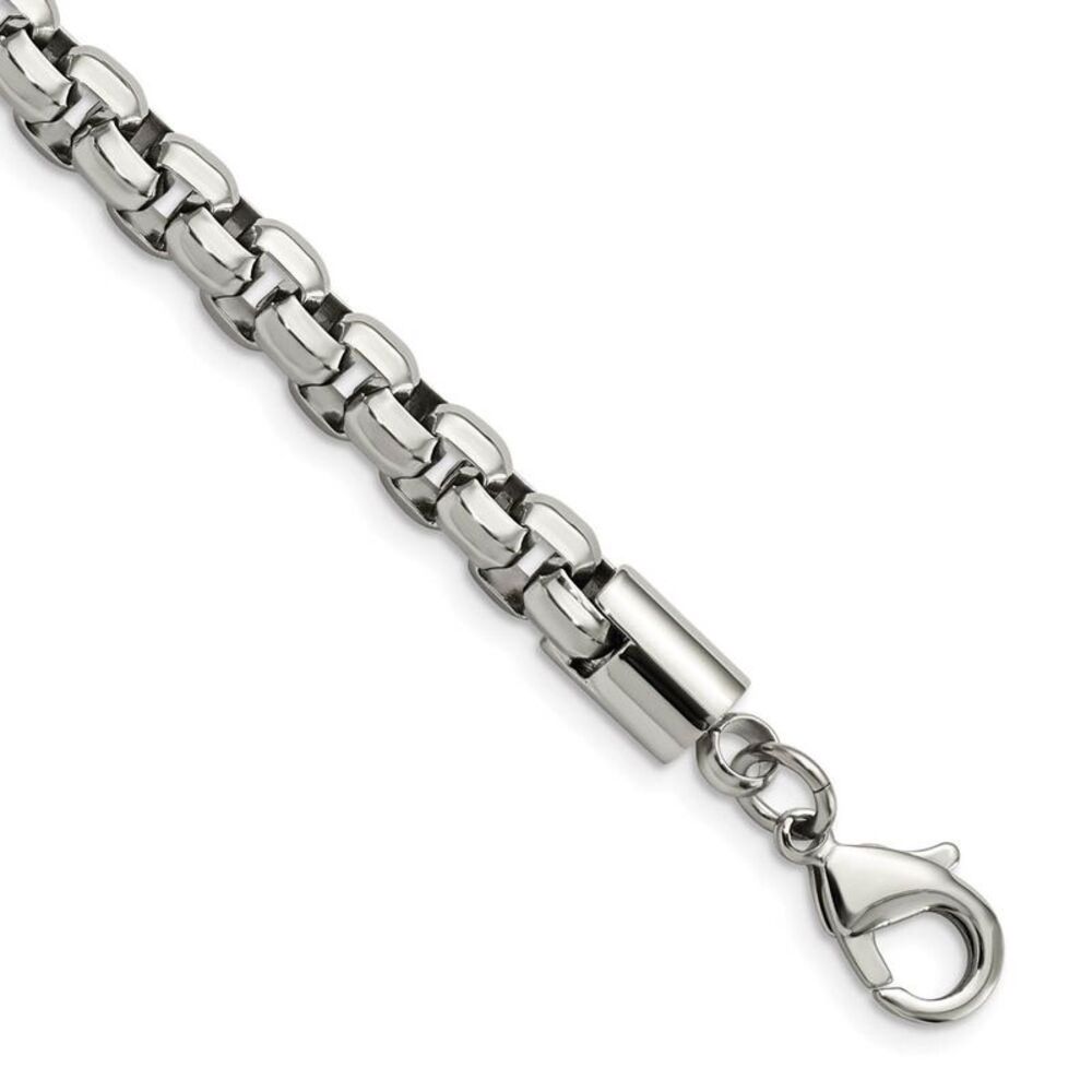 Men's 8.25mm Stainless Steel Fancy Rolo Chain Necklace, 24 Inch